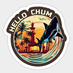 Hello Chum Shark Vintage Sticker